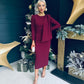 Doireann Sash Detail Occasion Dress Burgundy