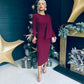 Doireann Sash Detail Occasion Dress Burgundy