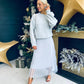 Amanda Knit & Mesh Midi Dress Grey Pre Order 14 Dec