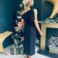 Belle One Shoulder Midi Dress Black