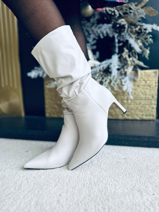 Lana High Heel Boots Cream