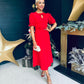 Mariah Bow Detail Midi Dress Red Pre Order 19 Dec