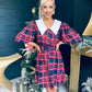 Candy Tartan Detailed Mini Dress Red