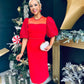 Carol Crochet Sleeve Occasion Dress Red Pre Order 19 Dec