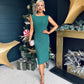 Hilda Scoup Back Midi Dress Green