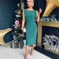 Hilda Scoup Back Midi Dress Green