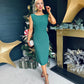 Hilda Scoup Back Midi Dress Green