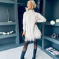 Gina Knit & Lace Mini Dress Cream