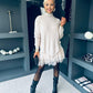Gina Knit & Lace Mini Dress Cream