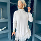 Gina Knit & Lace Mini Dress Cream