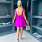 Angelica Bow Detail Mini Dress Orchid
