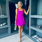 Angelica Bow Detail Mini Dress Orchid