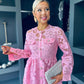Polly Crochet Detail Dress Pwr Pink