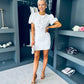 Bronagh Pearl Detail Mini Dress White