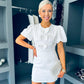Bronagh Pearl Detail Mini Dress White