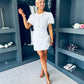 Bronagh Pearl Detail Mini Dress White