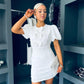Bronagh Pearl Detail Mini Dress White