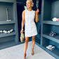 Leah Button Down Mini Mini Dress White