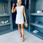 Leah Button Down Mini Mini Dress White