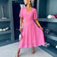 Clodagh V Neck Midi Dress Pink