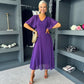 Clodagh V Neck Midi Dress Violet