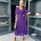 Clodagh V Neck Midi Dress Violet