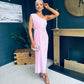 Nadia One Shoulder Occasion Midi Dress Pwr Pink