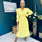 Aisling Pleated Midi Dress Daffodil