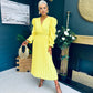 Aisling Pleated Midi Dress Daffodil