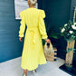 Aisling Pleated Midi Dress Daffodil