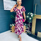 Baylor Animal Print Puff Sleeve Smock Dress Cream & Purple