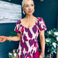 Baylor Animal Print Puff Sleeve Smock Dress Cream & Purple
