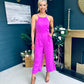 Mia Strappy Racer Neck Jumpsuit Hot Pink