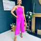 Mia Strappy Racer Neck Jumpsuit Hot Pink