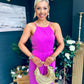 Mia Strappy Racer Neck Jumpsuit Hot Pink