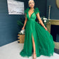 Bianca Occasion Tulle Maxi Dress Green