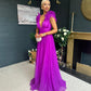 Bianca Occasion Tulle Maxi Dress Violet