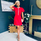 Kim Detailed Occasion Mini Dress Red