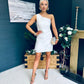 Codi One Shoulder Mini Dress Burnout White