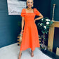 Pippa Detailed Occasion Dress Orange Pre Order 14 Mar