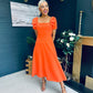 Pippa Detailed Occasion Dress Orange Pre Order 14 Mar