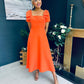 Pippa Detailed Occasion Dress Orange Pre Order 14 Mar