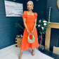 Pippa Detailed Occasion Dress Orange Pre Order 14 Mar