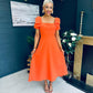 Pippa Detailed Occasion Dress Orange Pre Order 14 Mar