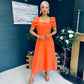 Pippa Detailed Occasion Dress Orange Pre Order 14 Mar