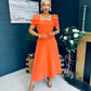 Pippa Detailed Occasion Dress Orange Pre Order 14 Mar