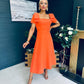 Pippa Detailed Occasion Dress Orange Pre Order 14 Mar