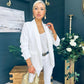 Donna Ruched Sleeve Blazer White