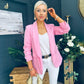 Donna Ruched Sleeve Blazer Pwr Pink