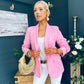 Donna Ruched Sleeve Blazer Pwr Pink